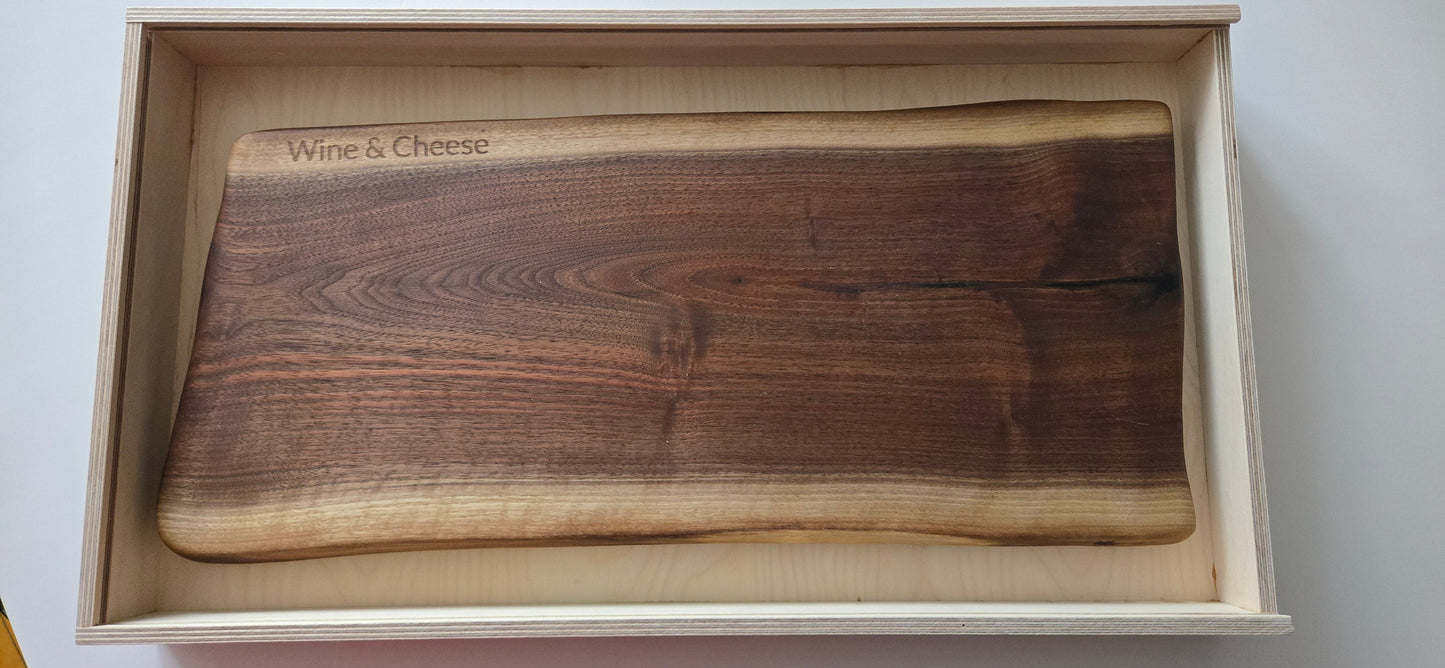 Luxury Walnut Serving/Charcuterie Board gift box set