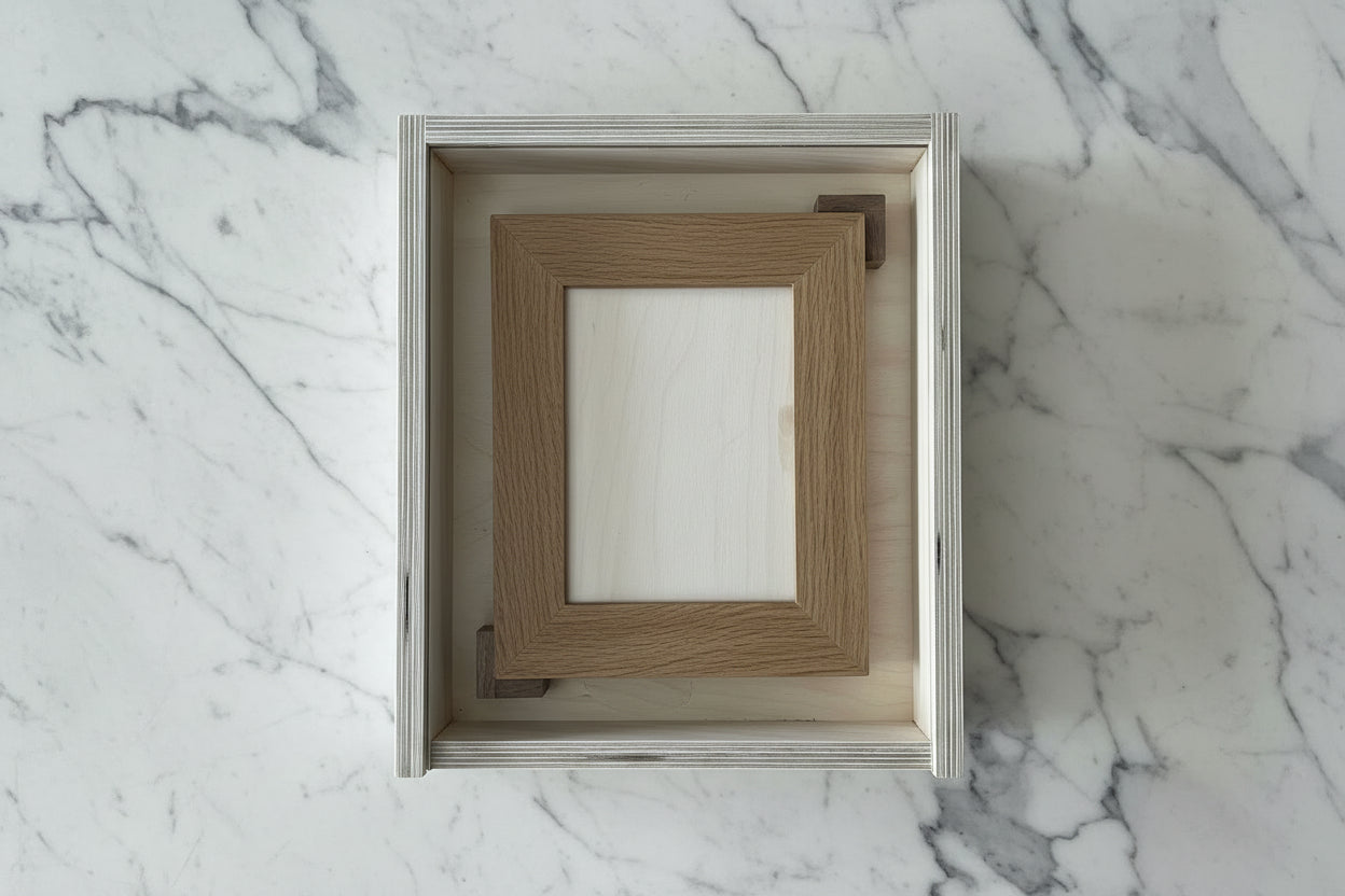 Luxury White Oak Picture Frames Gift Set with box